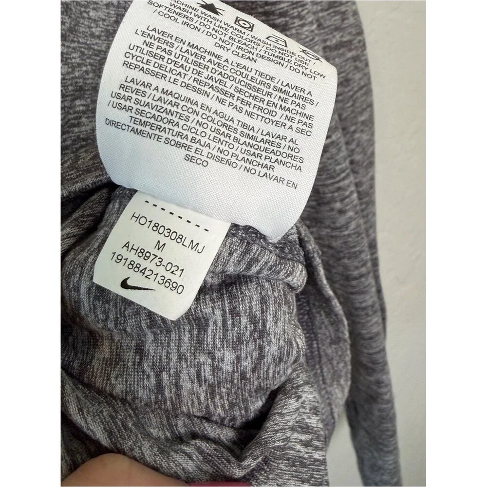 Nike Dri-FIT Men's Running Quarter Zip Pullover Grey Heather Long Sleeve Size M